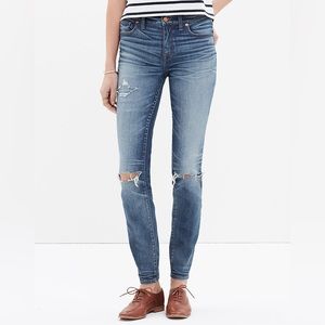 Madewell High Rise Skinny Jeans Torn Knee Edition